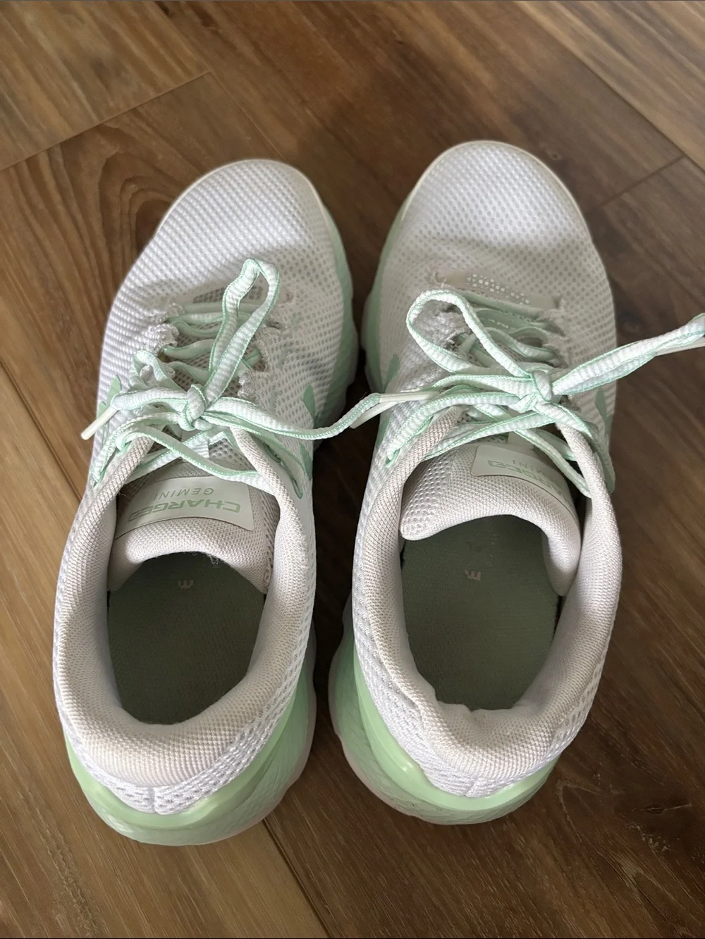 Under Armour Women’s White and Mint Athletic Running Sneakers
